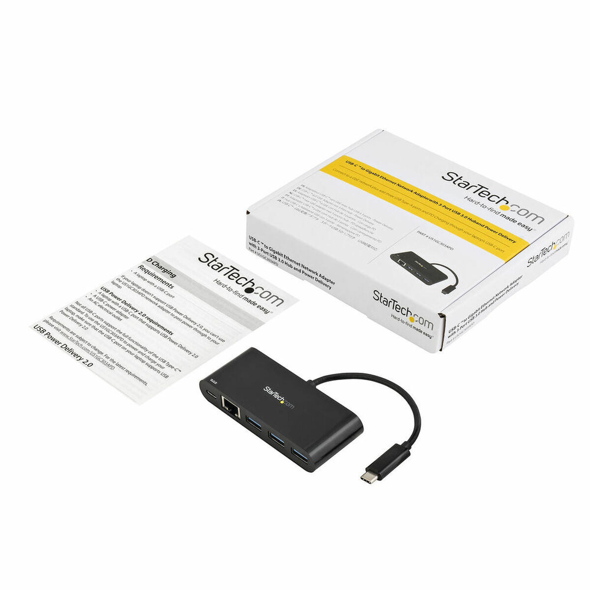 Verkkoadapteri Startech US1GC303APD          Musta